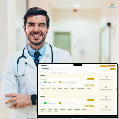Doctor using digital healthcare platform